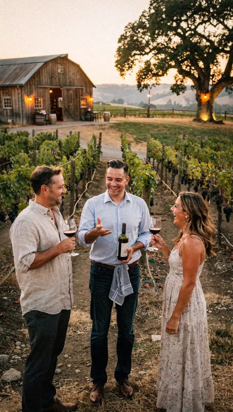 Zachód słońca nad rynkiem, gdzie odbywają się lokalne festiwale jedzenia.